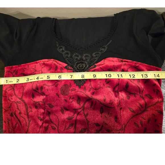 Hot Topic Gothic Once Upon A Time Regina Red Black Dress Short Small - Picture 10 of 12